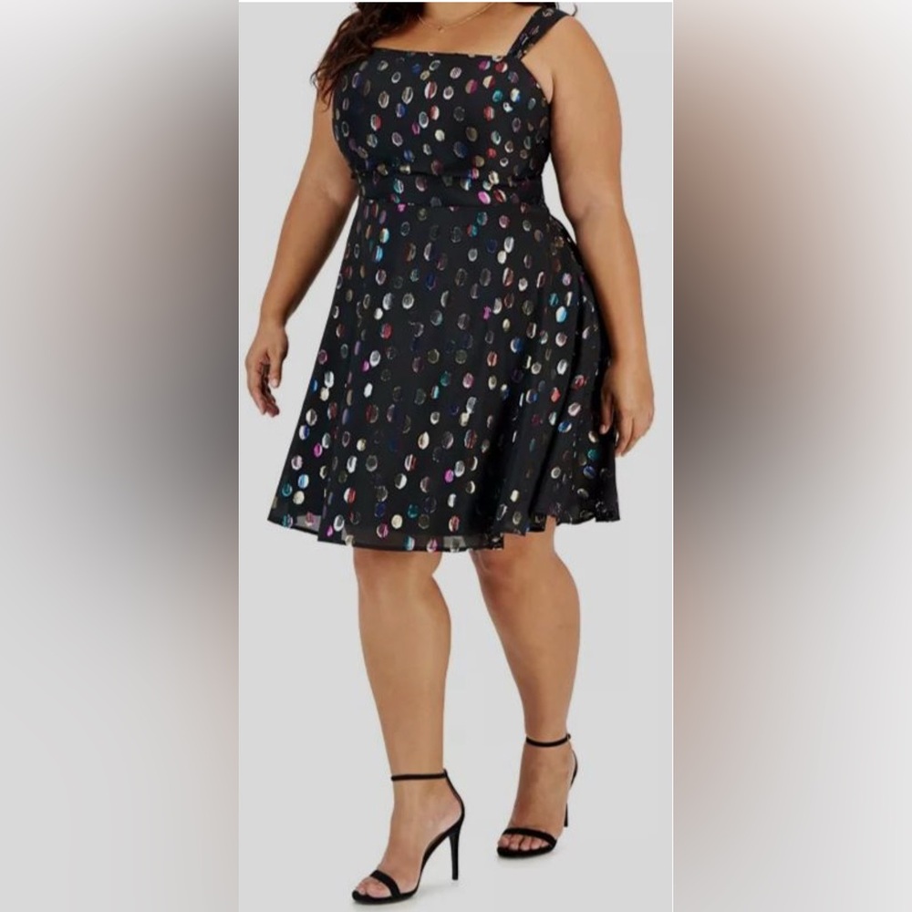 City Studio Black Multicolor Skater Dress